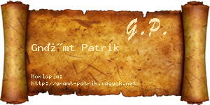 Gnámt Patrik névjegykártya